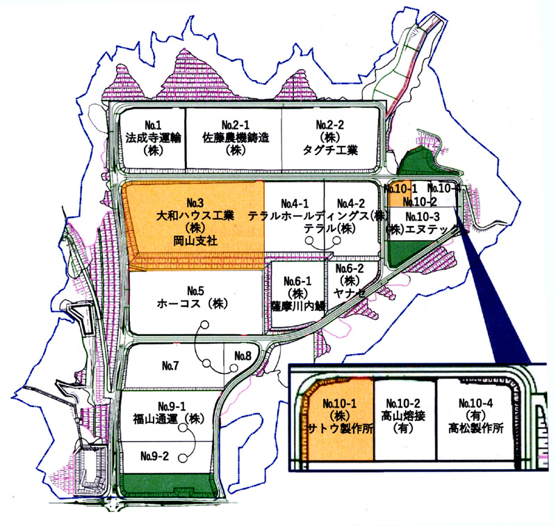 大和ハウスとサトウ製作所 福山北産業団地第2期開発用地 更に2社決まり完売