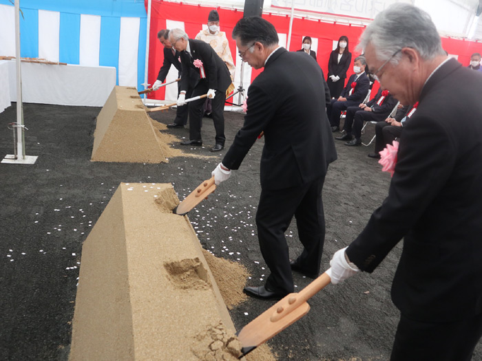 鞆トンネル掘削工事で安全祈願