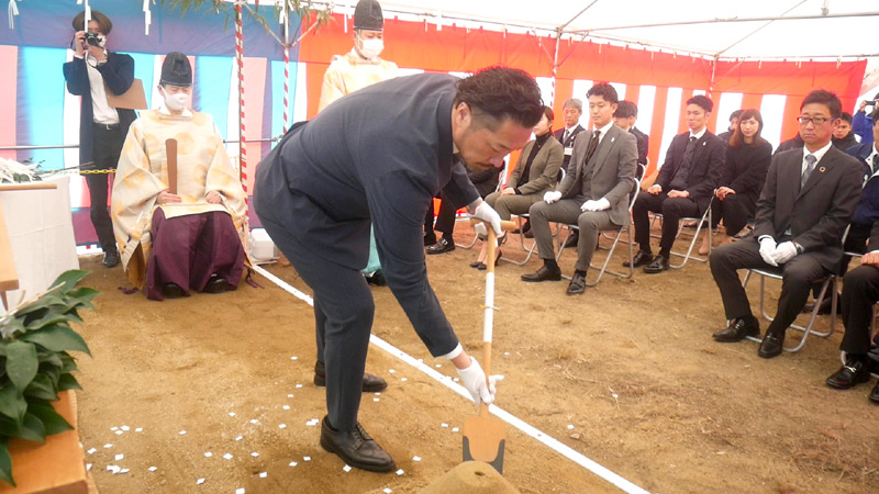 地鎮祭を挙行 福山シティFCの新グラウンド建設