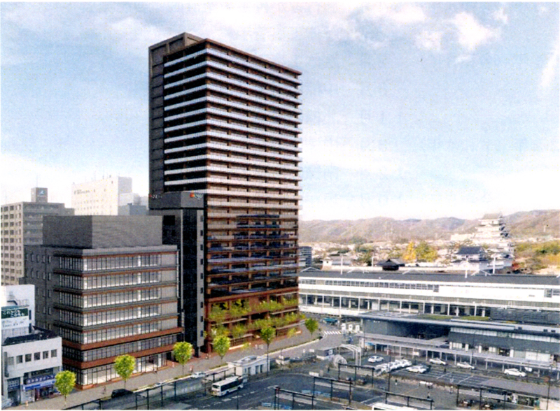 北棟、進捗率75% 建設中の福山駅前再開発ビル